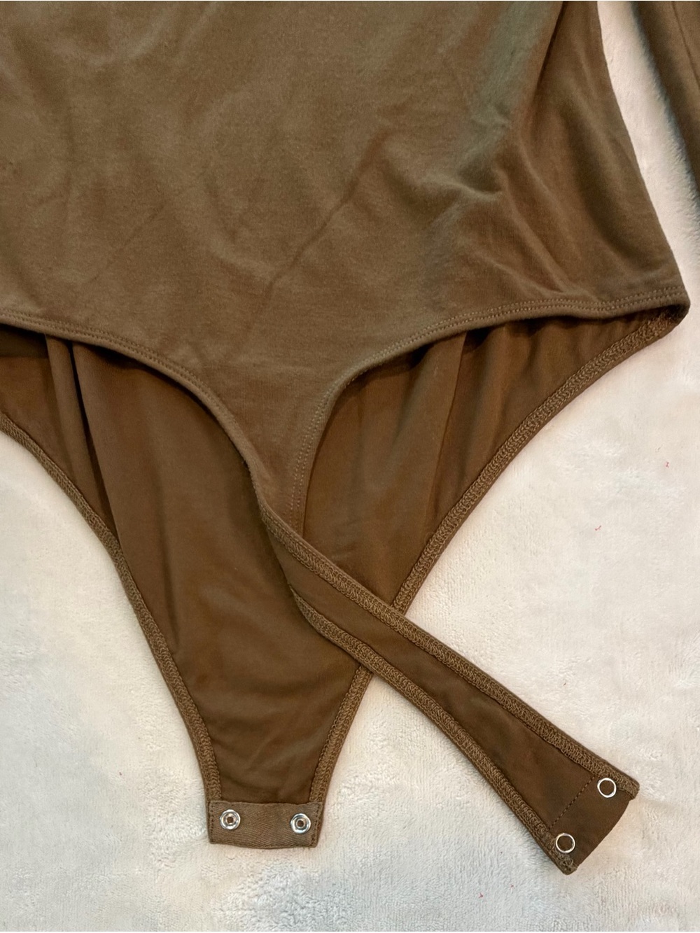 NWOT GOOD AMERICAN V BAR SQUARE NECK BODYSUIT WOMENS SIZE 4 BROWN SCULPTING - Picture 7 of 10